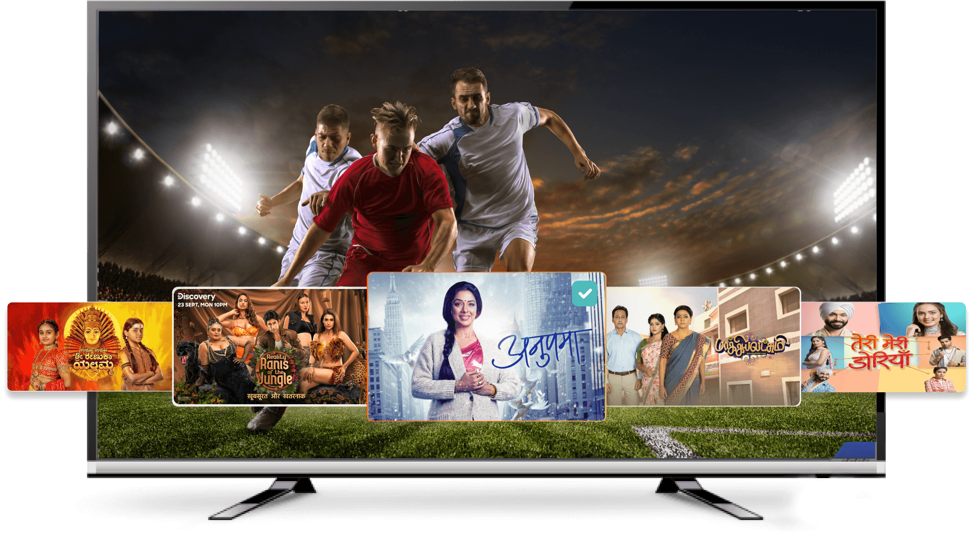 Chitram TV showing live sports across multiple channels